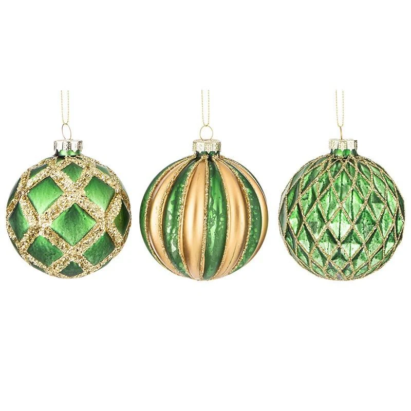 Set 3 Globuri pentru brad 8x8x8 cm 2