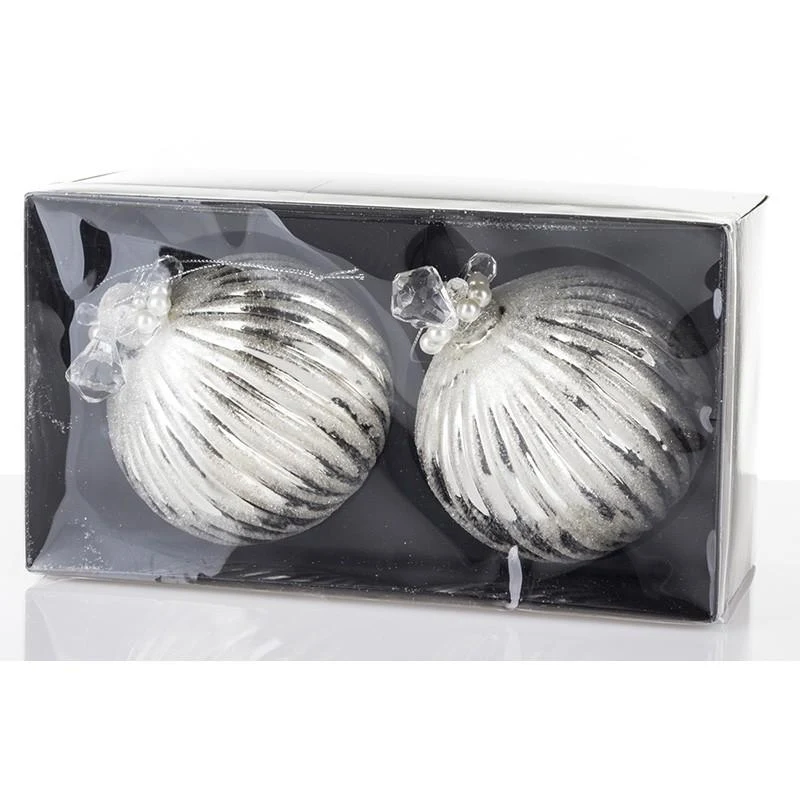 Set 2 Globuri pentru brad 12,5x10x10 cm 2