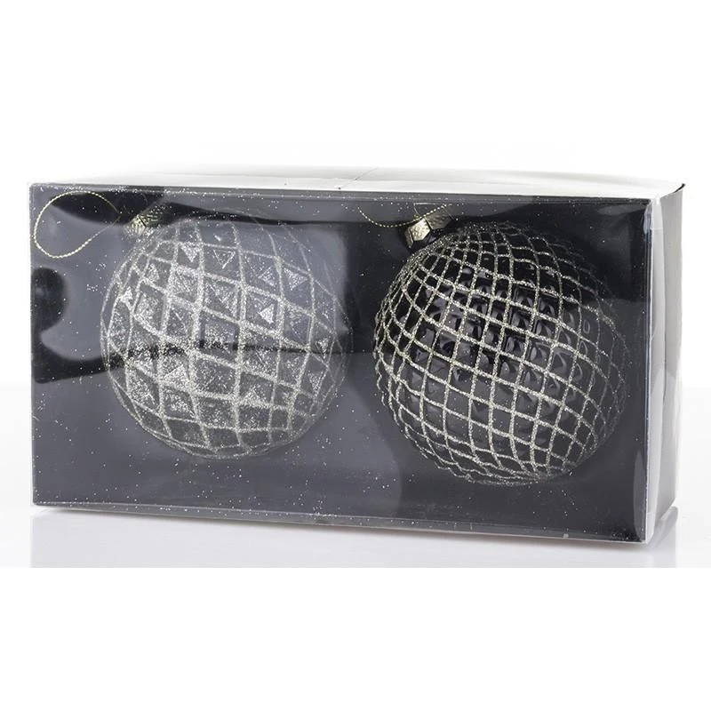 Set 2 Globuri pentru brad 10x10x10 cm 3