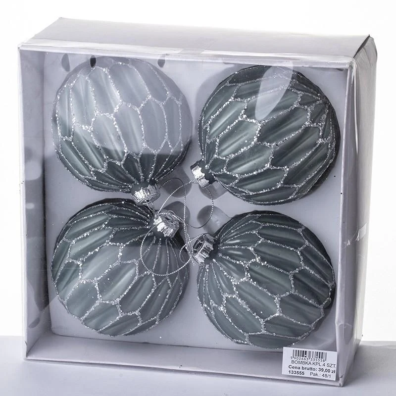 Set 4 Globuri pentru brad 11x10x10 cm 3