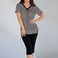 Pijama Dame (maiou cu pantaloni 3 sferturi) (2XL-7XL)