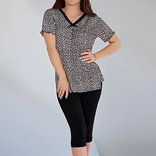 Pijama Dame (maiou cu pantaloni 3 sferturi) (2XL-7XL)