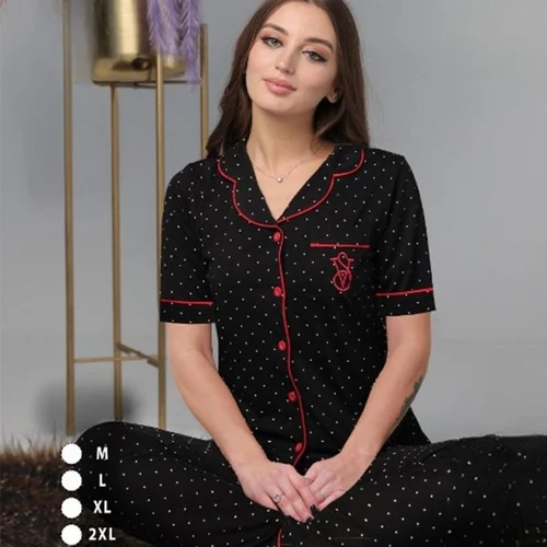 Pijama Dame (camasa m.scurta cu pantaloni) (M-4XL)
