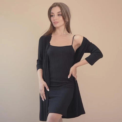 Set Dame (halat cu camasa de noapte) (S-2XL)