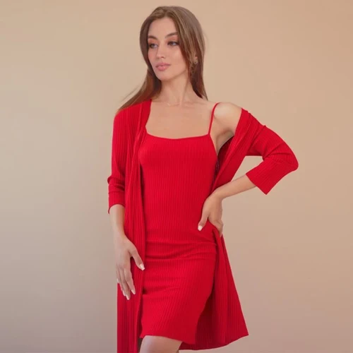Set Dame (halat cu camasa de noapte) (S-2XL)
