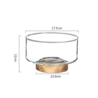 Fructiera sticla+lemn 18 cm