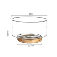 Fructiera sticla+lemn 20 cm