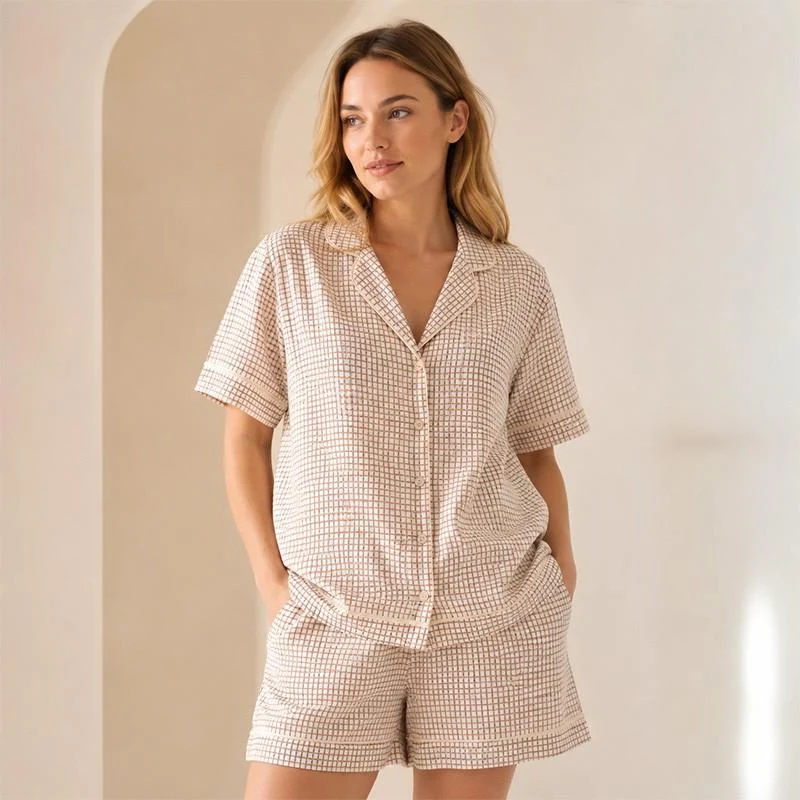 Pijama Dame (camasa m.scurta cu sorti) (S-2XL) 11