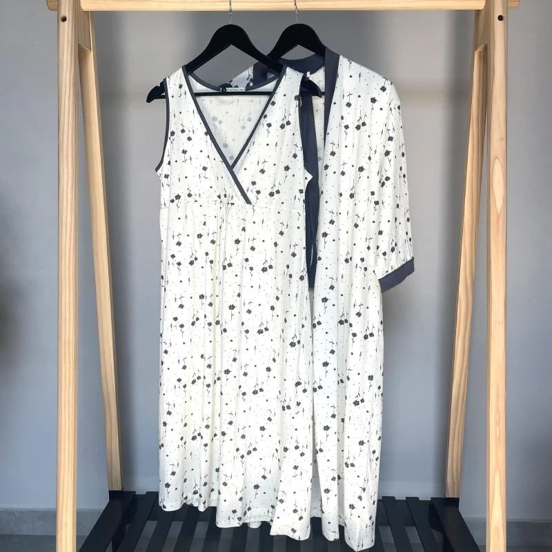 Set Dame (halat cu camasa de noapte) (S-2XL) 2