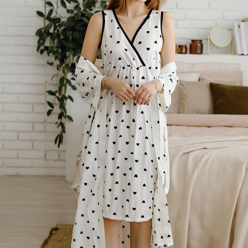 Set Dame (halat cu camasa de noapte) (S-2XL) 10