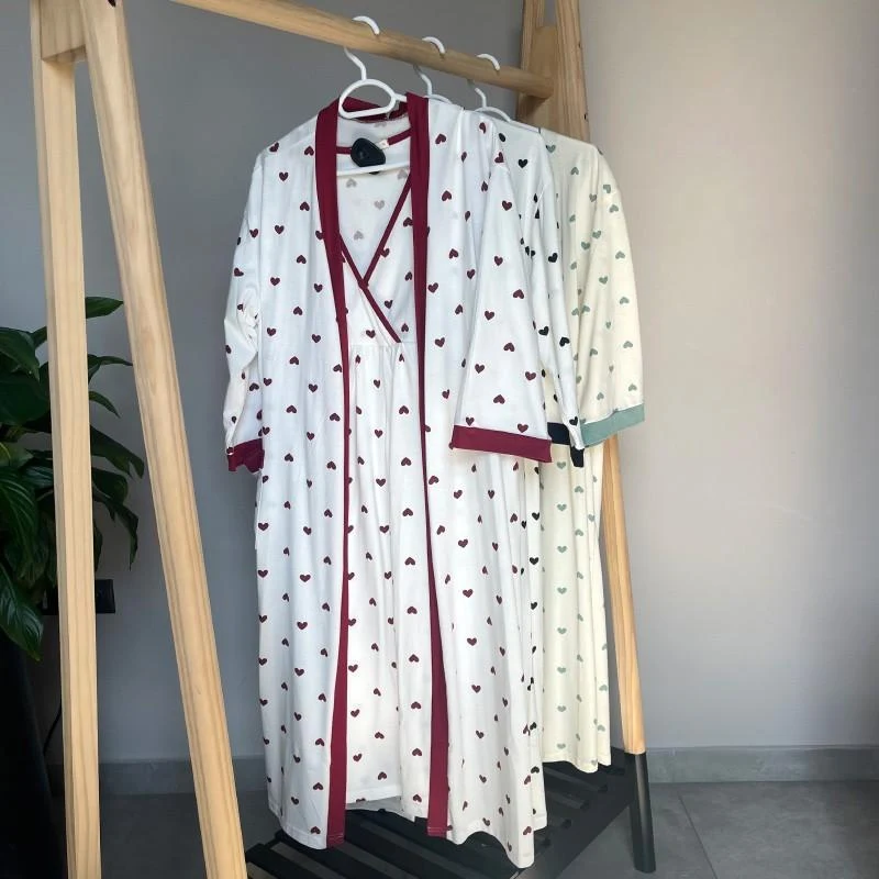 Set Dame (halat cu camasa de noapte) (S-2XL) 3