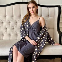 Set Dame (halat cu camasa de noapte) (S-2XL) 2