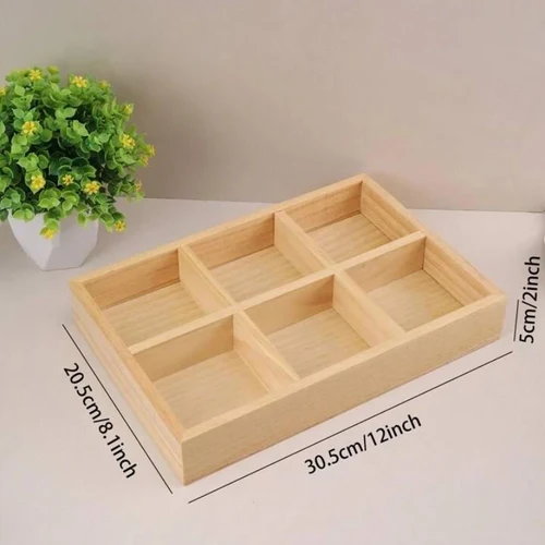 Platou divizat 6 compartimente bambus (30.5x21x5)