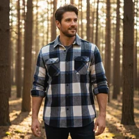 Camasa Barbati cu blana,nasturi (XL-5XL) 2
