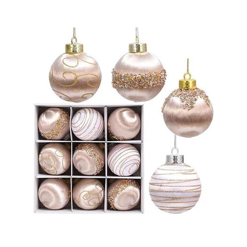 Set 9 Globuri pentru brad 8 cm