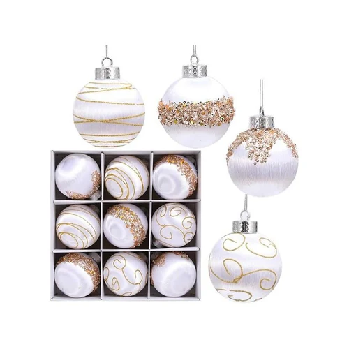 Set 9 Globuri pentru brad 8 cm