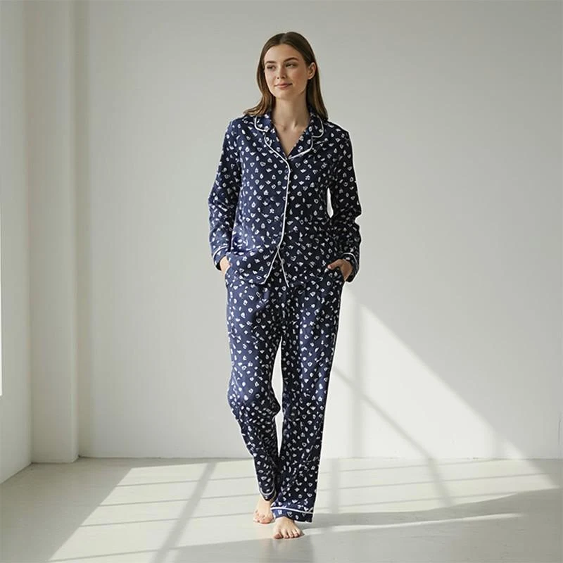 Pijama Dame (camasa m.lunga cu pantaloni) (S-2XL) 14