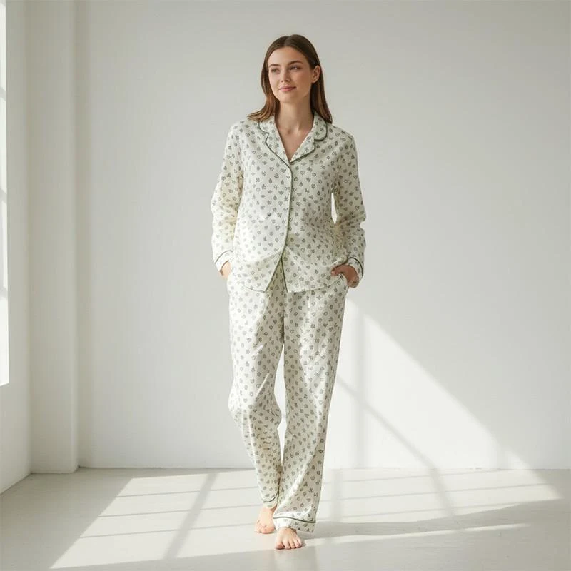 Pijama Dame (camasa m.lunga cu pantaloni) (S-2XL) 3
