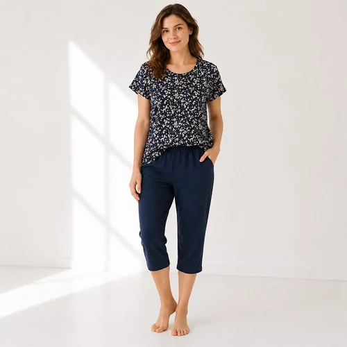 Set Dame tricou cu pantaloni 3 sferturi mix (50-60)