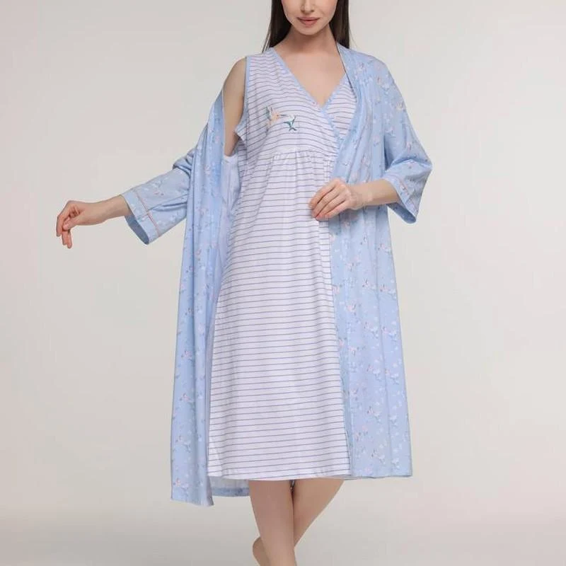 Set Dame (halat cu camasa de noapte) (S-2XL) 4