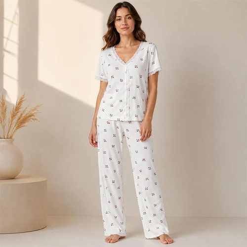 Pijama Dame (tricou cu pantaloni) (S-2XL)
