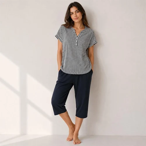 Set Dame tricou cu pantaloni 3 sferturi (48-56)