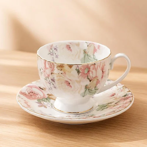 Set cana cu farfurie si lingurita 230 ml
