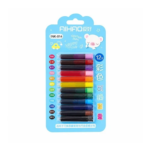 Set rezerve colorate pu stilou cu penita