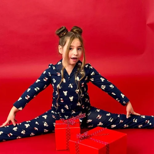 Pijama Copii (camasa m.lunga cu pantaloni) AN (6-10)