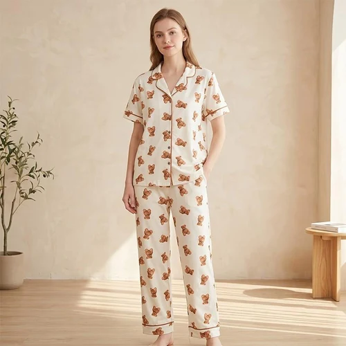 Pijama Dame (camasa m.scurta cu pantaloni) (S-2XL)