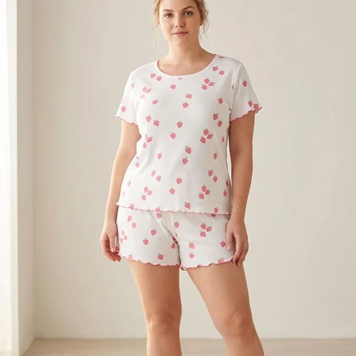Pijama Dame (tricou cu sorti) (S-2XL)