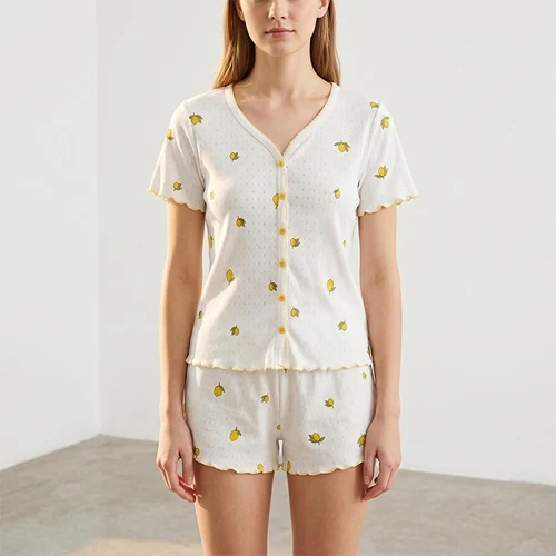 Pijama Dame (tricou cu sorti) (S-2XL)