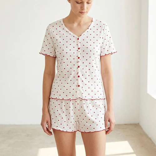 Pijama Dame (tricou cu sorti) (S-2XL)