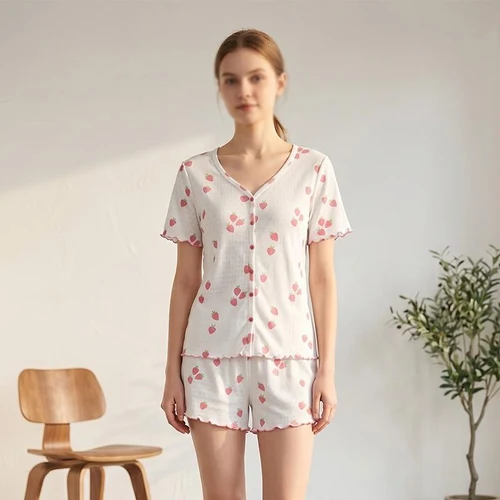Pijama Dame (tricou cu sorti) (S-2XL)